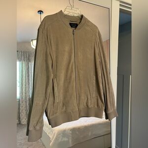 ZARA MAN FAUX SUEDE BOMBER JACKET